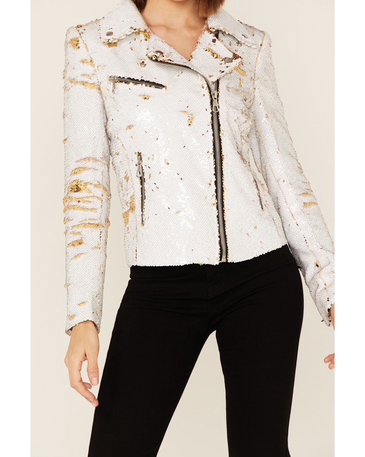 Image #3 - Any Old Iron Women's Sequined Moto Jacket, , hi-res