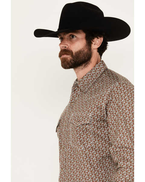 Image #2 - Wrangler 20X Men's Printed Long Sleeve Snap Western Shirt - Tall , Rust Copper, hi-res