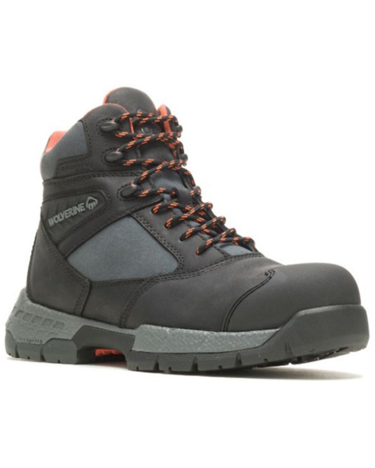 Wolverine Men's Rush Ultraspring&trade; 6" CarbonMAX Work Boots - Composite Toe, Black, hi-res