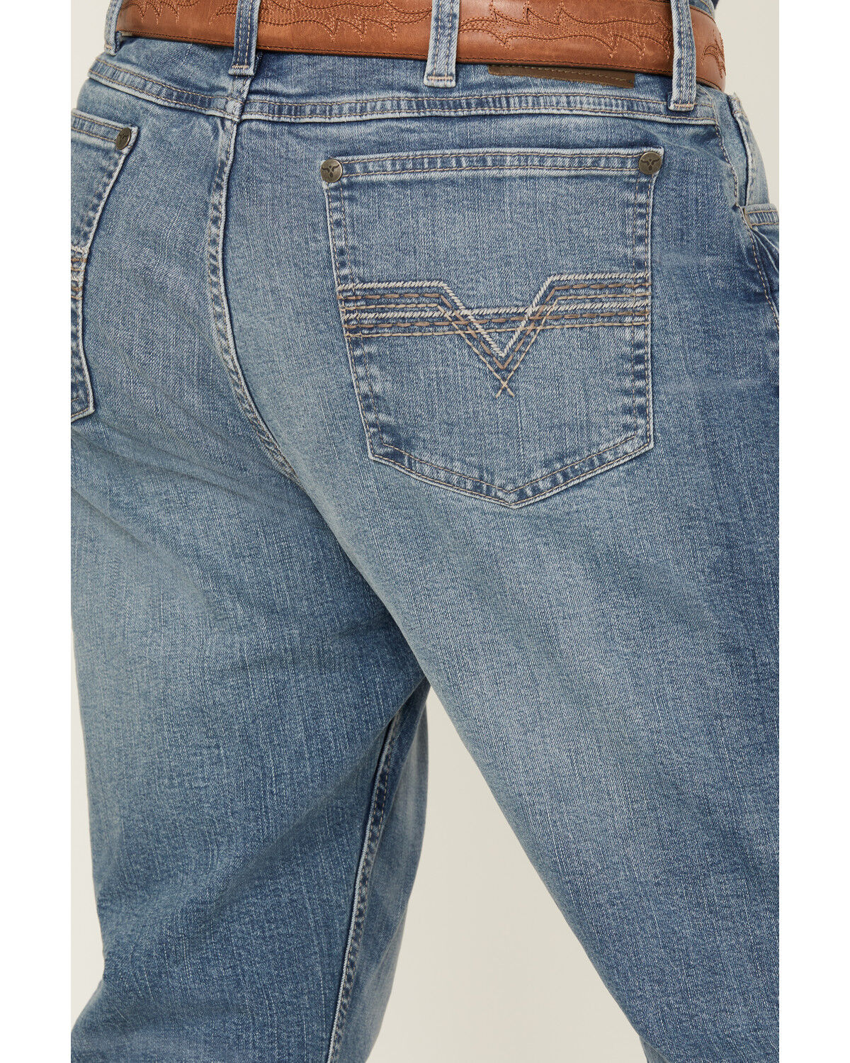 Image #4 - Wrangler 20X Men's 42MWX Sedgefield Light Wash Vintage Bootcut Stretch Denim Jeans, Light Wash, hi-res