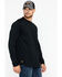 Image #3 - Hawx Men's Black Logo Crew Long Sleeve Work T-Shirt - Big, Black, hi-res