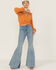 Image #4 - Saints & Hearts Women's Long Sleeve Surplice Smocked Waist Crop Top, Gold, hi-res