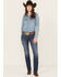Image #1 - Ariat Women's Dark Wash Mid Rise Everlee Stretch Straight Jeans, Dark Wash, hi-res