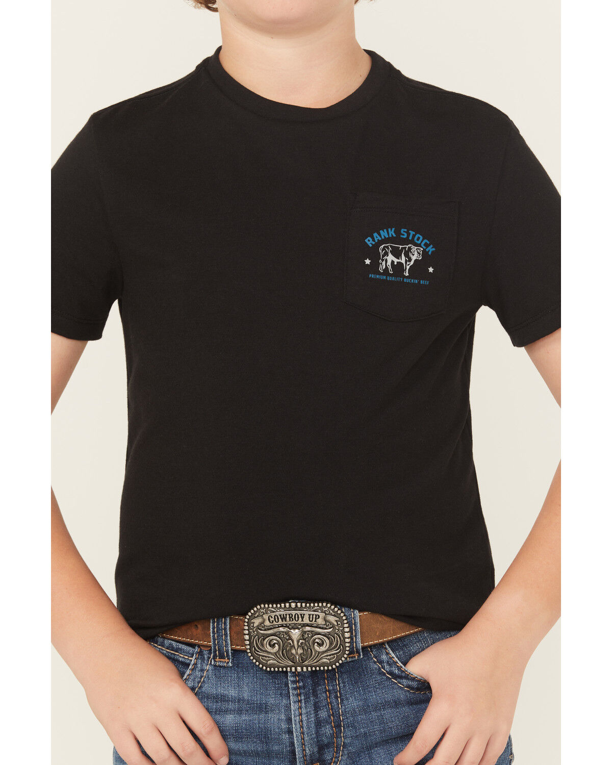 Image #4 - Hooey Boys' Rank Stock Short Sleeve Graphic T-Shirt, Black, hi-res