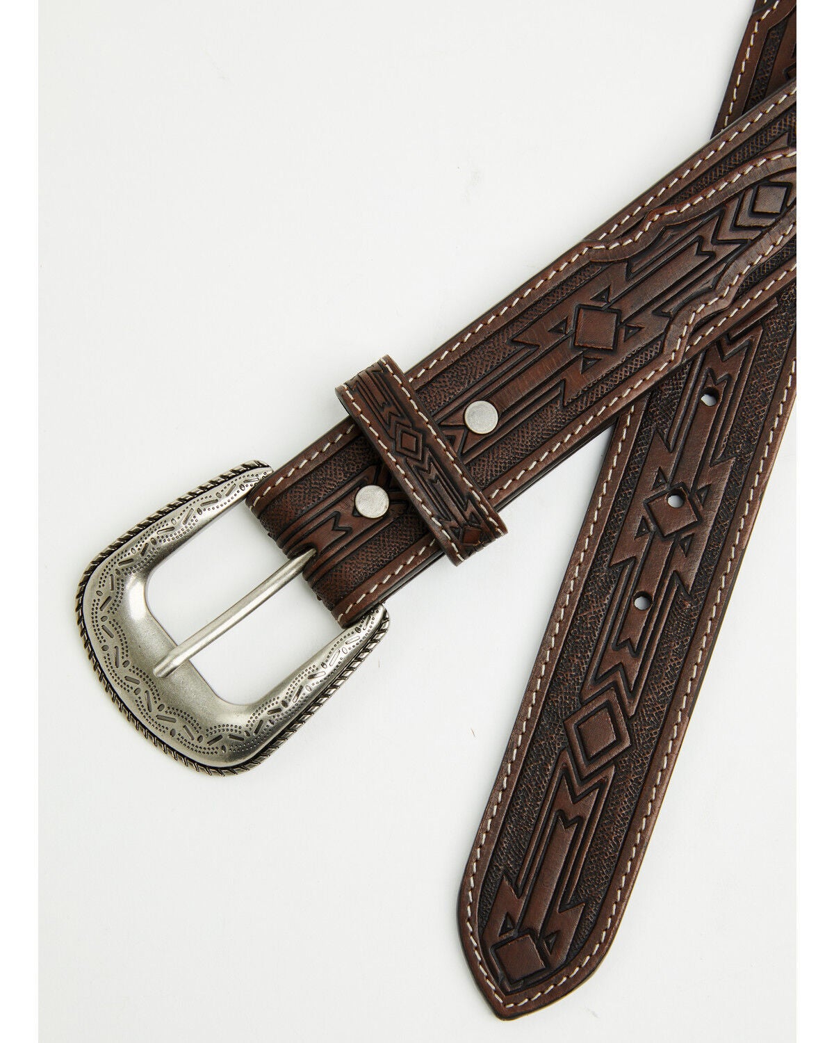 Image #2 - Cody James Men's Ridge Southwestern Leather Belt, Dark Brown, hi-res