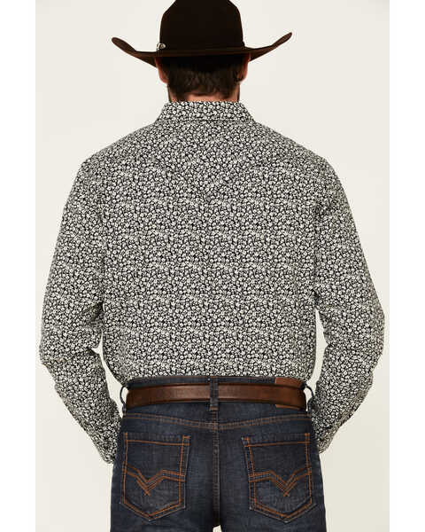 Image #4 - Cody James Men's Alyssum Floral Print Long Sleeve Snap Western Shirt , Black, hi-res
