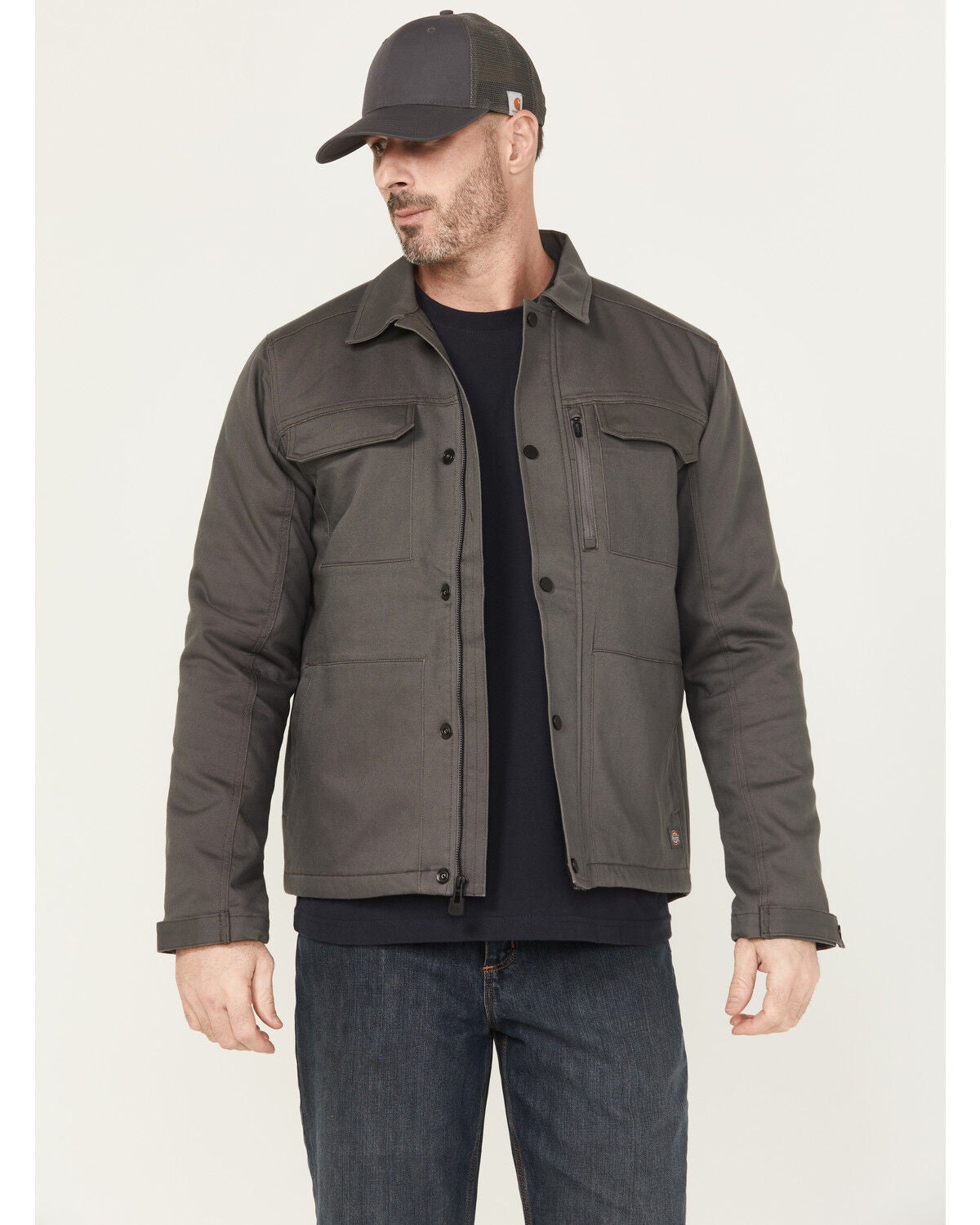 Image #1 - Dickies Men's Tradebuilt Snap Quilted Snap Work Jacket, Slate, hi-res