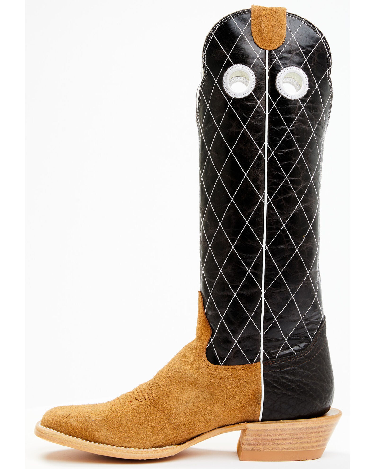 Hondo Boots Men's Roughout Western Boots - Broad Square Toe, Brown