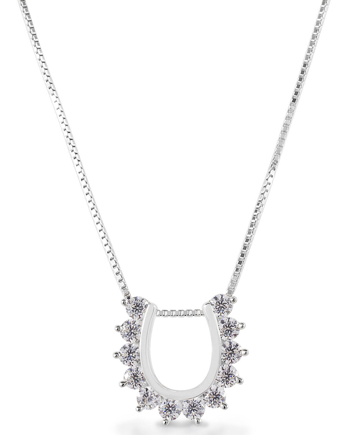 Image #1 - Kelly Herd Women's Outside Set Horseshoe Necklace, Silver, hi-res