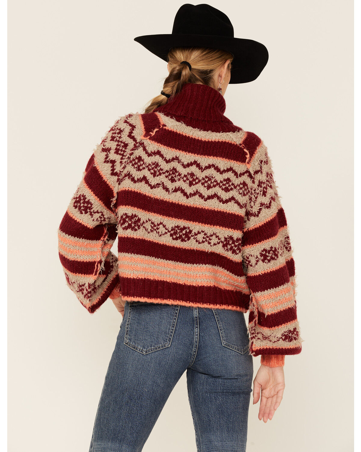 Image #3 - Free People Women's Check Me Out Sweater, Red, hi-res