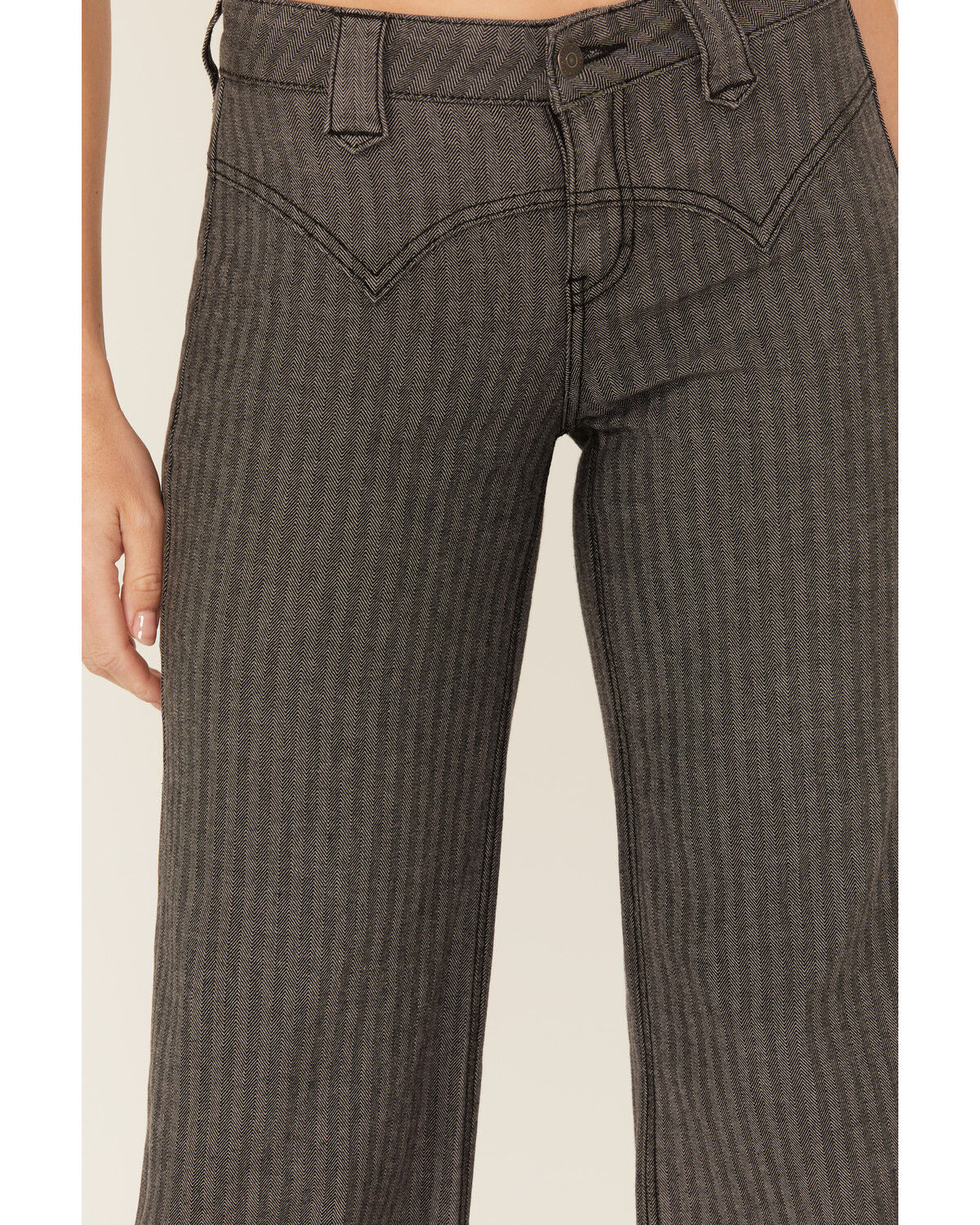 Image #3 - Idyllwind Women's Annex Herringbone Revel Mid Rise Stretch Trouser Pants, Black, hi-res