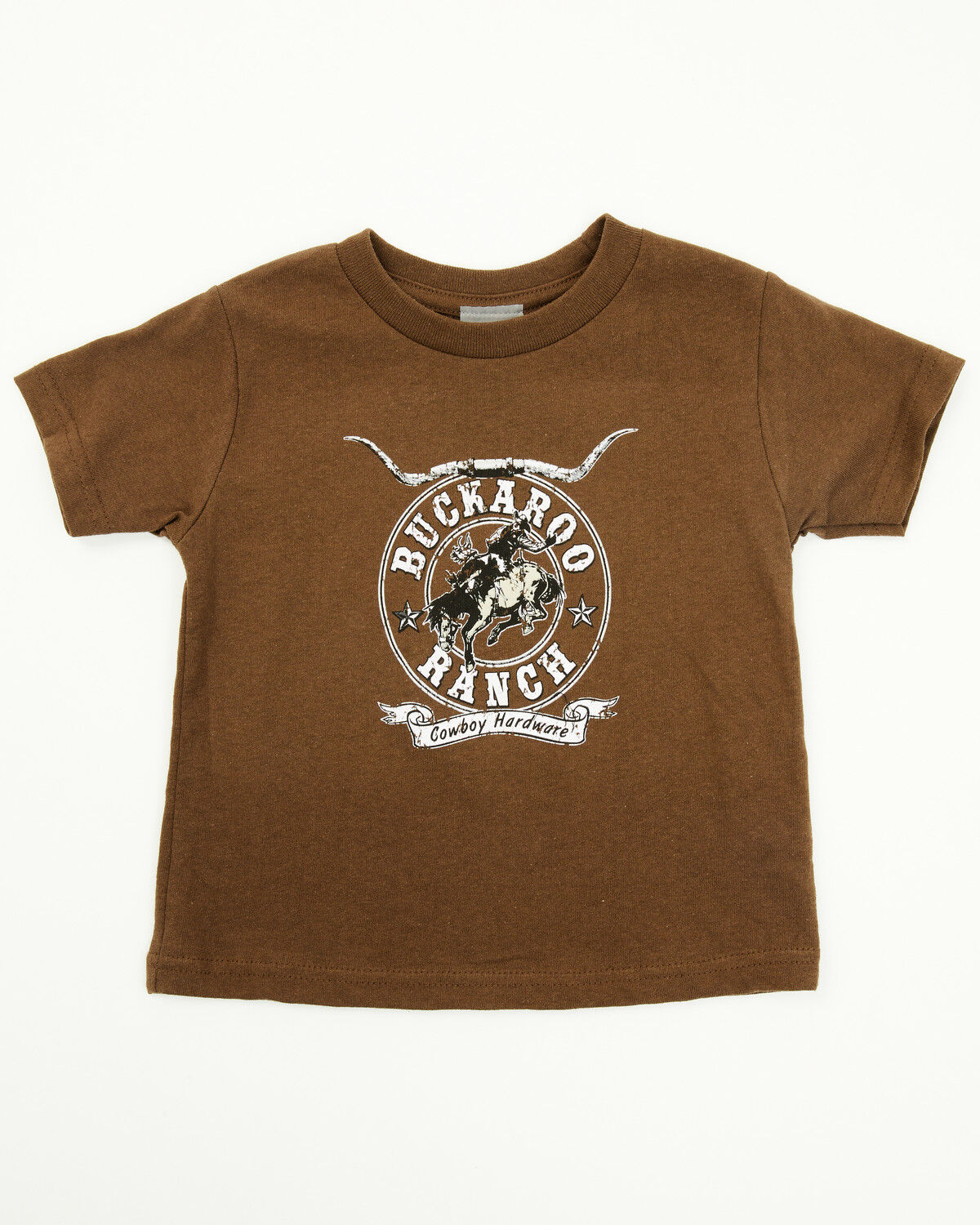 Image #1 - Cowboy Hardware Toddler Boys' Buckaroo Ranch Short Sleeve Graphic T-Shirt, Brown, hi-res