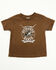 Image #1 - Cowboy Hardware Toddler Boys' Buckaroo Ranch Short Sleeve Graphic T-Shirt, Brown, hi-res