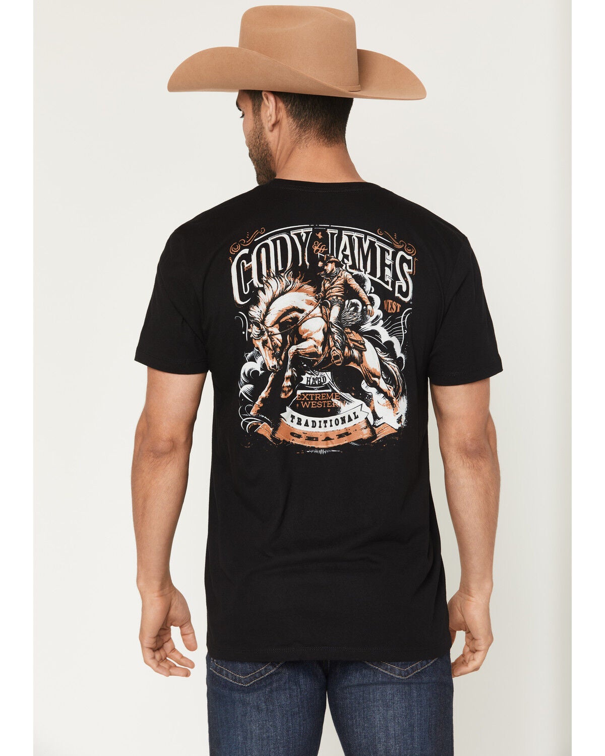 Cody James Men's Extreme Western Short Sleeve Graphic T-Shirt, Black, hi-res