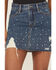 Image #2 - Rock & Roll Denim Women's Medium Wash Embellished Denim Mini Skirt, Medium Wash, hi-res
