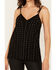 Image #3 - Vocal Women's Studded Faux Suede Cami Top, Black, hi-res
