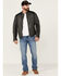 Image #2 - Maruitius Leather Men's Plexo Gray Zip-Front Leather Moto Jacket , Grey, hi-res
