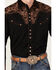 Scully Men's Copper Embroidered Gunfighter Long Sleeve Snap Western Shirt , Black, hi-res
