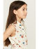 Image #2 - Shyanne Girls' Floral Print Sleeveless Snap Western Shirt, Oatmeal, hi-res