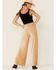 Image #4 - Sadie & Sage Women's Angelic Pleated Velvet Wide Leg Pant , Gold, hi-res