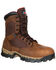 Rocky Men's Alphaforce Insulated Waterproof 8" Work Boots - Composite Toe, Brown, hi-res