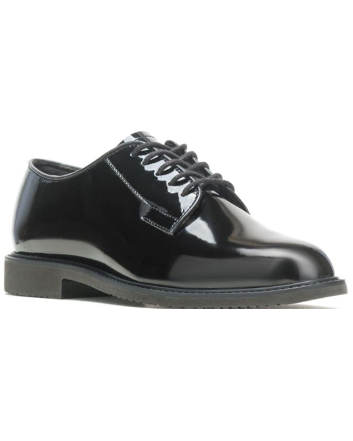 Image #1 - Bates Men's Sentry High Gloss Lace-Up Work Oxford Shoes - Round Toe, Black, hi-res