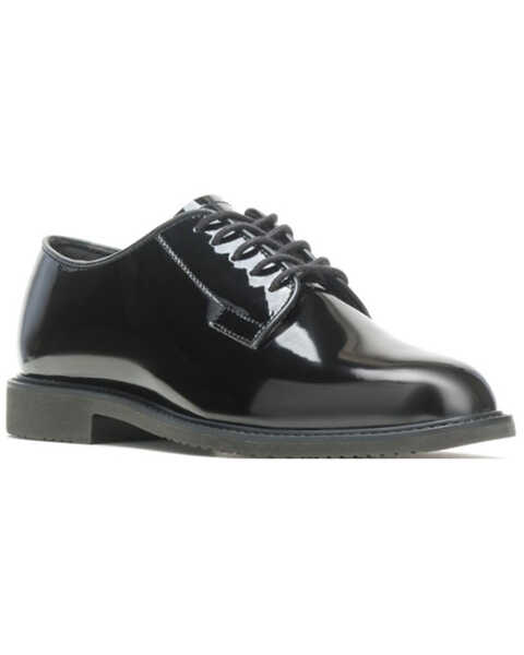 Bates Men's Sentry High Gloss Lace-Up Work Oxford Shoes - Round Toe, Black, hi-res