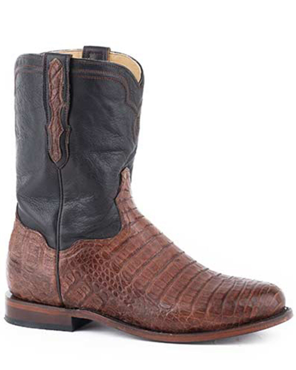 Image #1 - Stetson Men's Puncher Exotic Caiman Western Boots - Round Toe, Brown, hi-res
