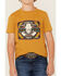 Image #3 - Rock & Roll Denim Boys' Dale Brisby Steer Head Short Sleeve Graphic T-Shirt, Mustard, hi-res