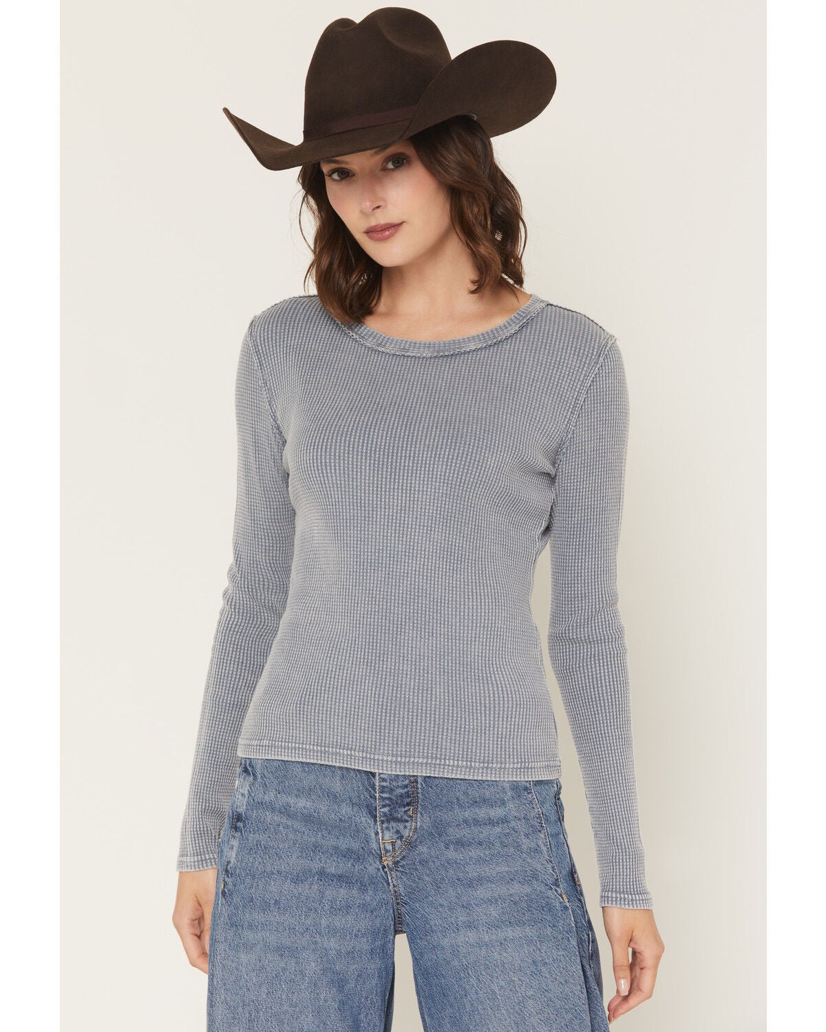 Image #1 - White Crow Women's Solid Long Sleeve Thermal Shirt, Blue, hi-res