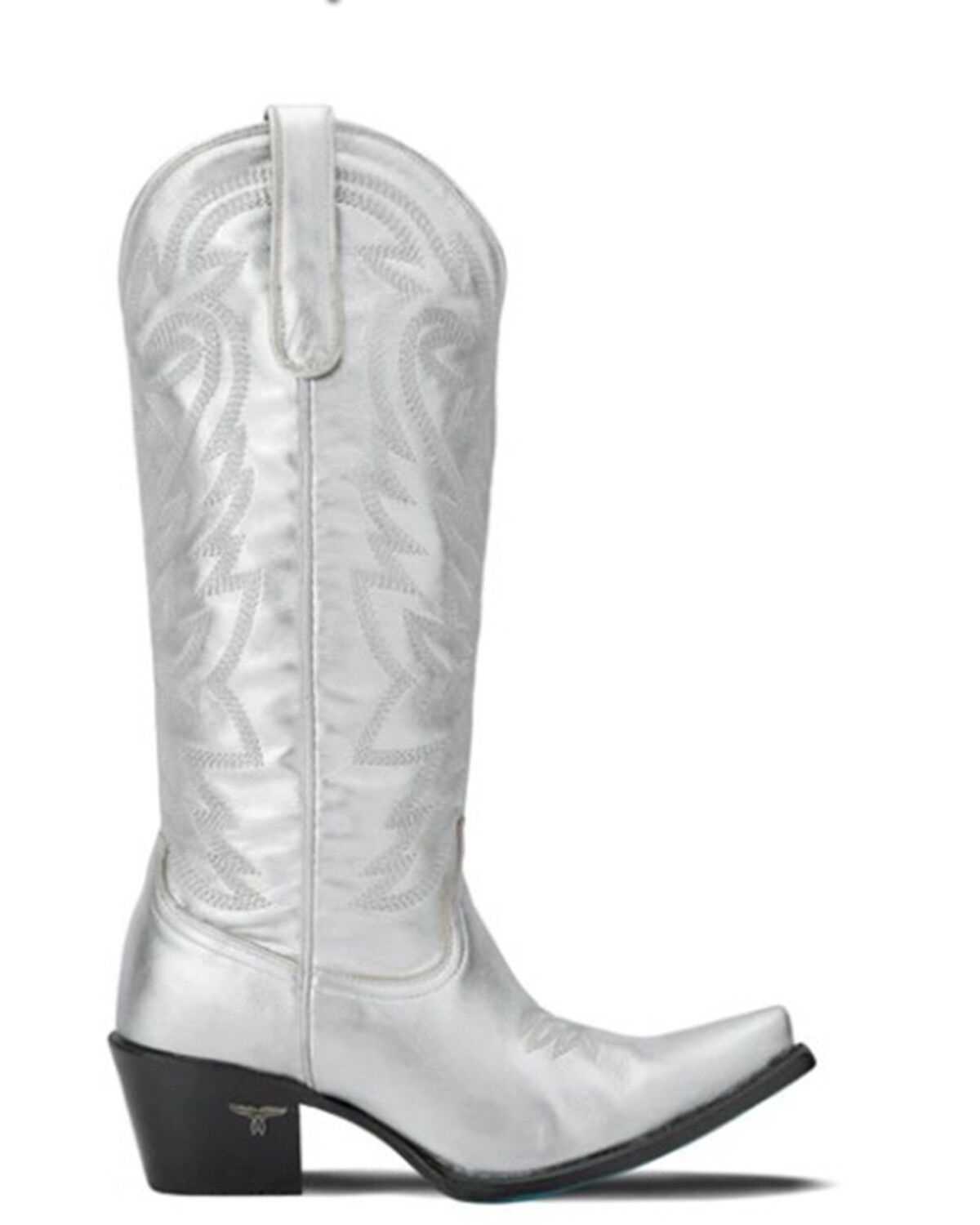 Image #2 - Lane Women's Smokeshow Tall Metallic Western Boots - Snip Toe, Silver, hi-res