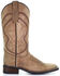 Image #2 - Circle G Women's Saddle Embroidered Leather Western Boot - Broad Square Toe, Tan, hi-res
