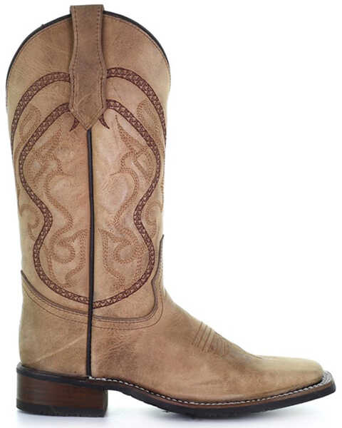 Image #2 - Corral Women's Saddle Embroidered Leather Western Boot - Broad Square Toe, Tan, hi-res