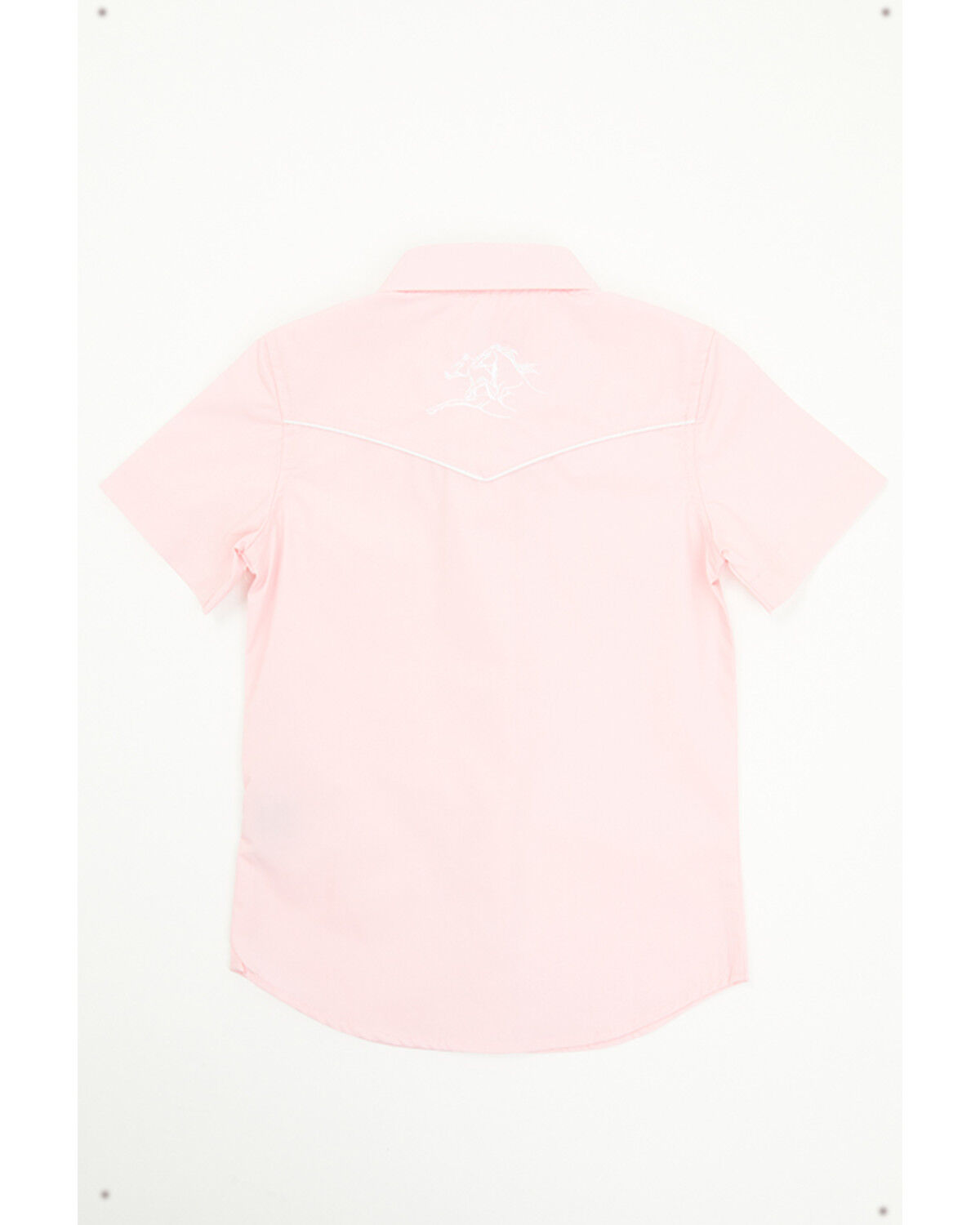 Image #3 - Rodeo Clothing Girls' Horse Embroidered Short Sleeve Pearl Snap Western Shirt, Pink, hi-res