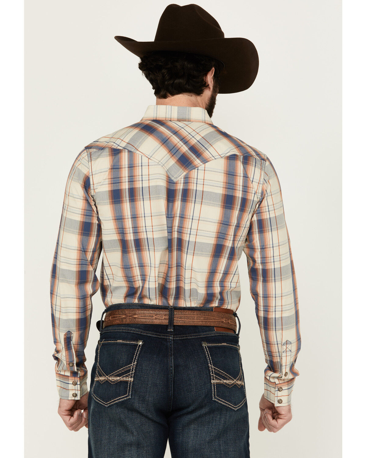 Image #4 - Cody James Men's Pay Day Plaid Print Long Sleeve Snap Western Shirt, Tan, hi-res