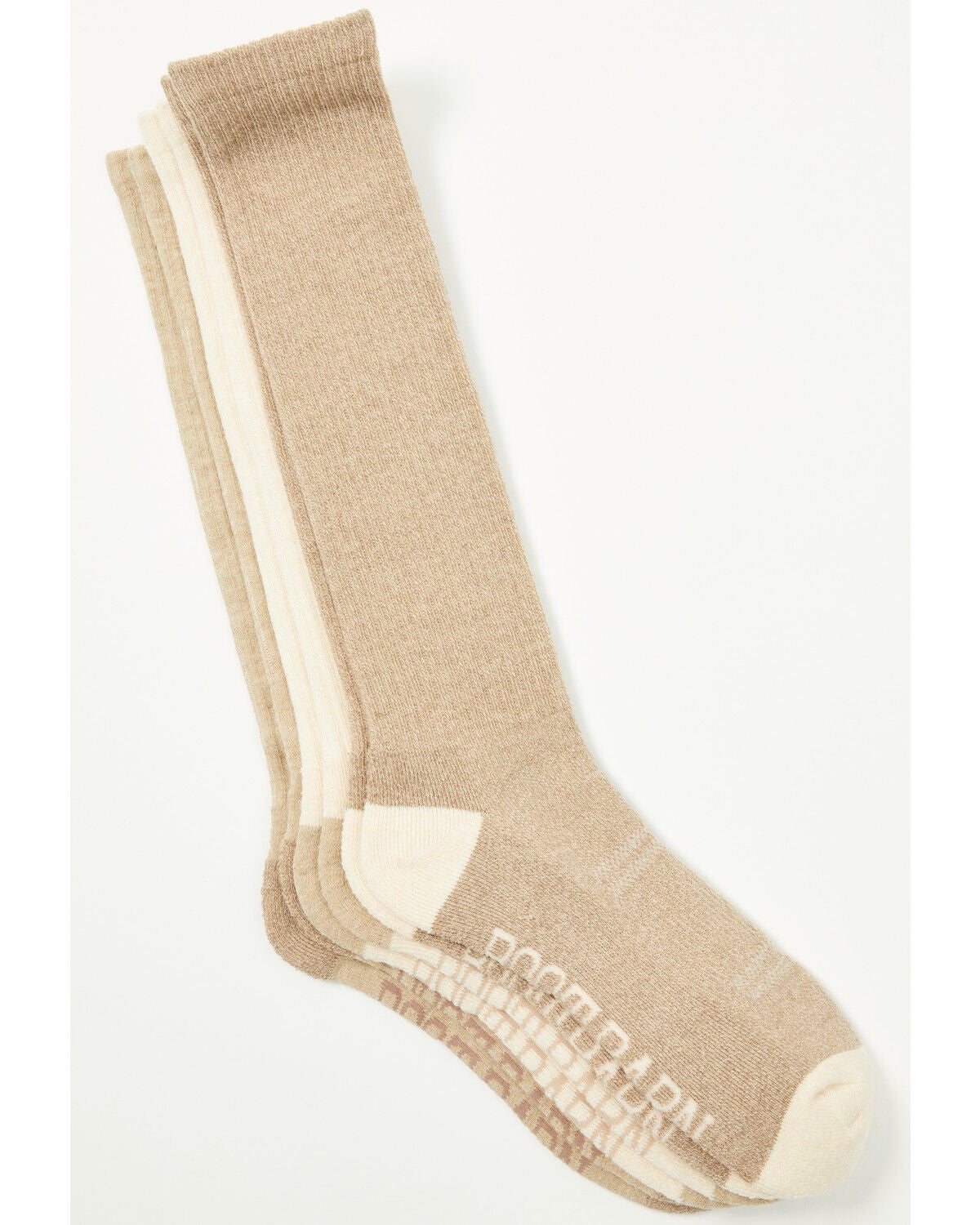 Boot Barn Women's Basic Over The Calf Socks - 3 Pack, Tan, hi-res