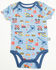 Image #2 - Rugged Bear Infant Boys' Construction Print Onesies - 2 Pack, Blue, hi-res