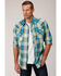 West Made Men's Tide Pool Dobby Plaid Long Sleeve Western Shirt, Blue, hi-res