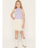 Image #1 - Shyanne Girls Eyelet Ruffle Skirt, Cream, hi-res