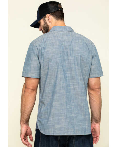 Image #2 - Hawx Men's Rancho Chambray Solid Short Sleeve Work Shirt , Blue, hi-res