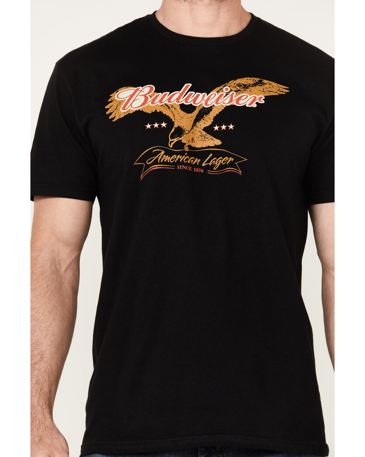 Image #3 - Brew City Beer Gear Men's Budweiser Logo Short Sleeve Graphic T-Shirt, Black, hi-res