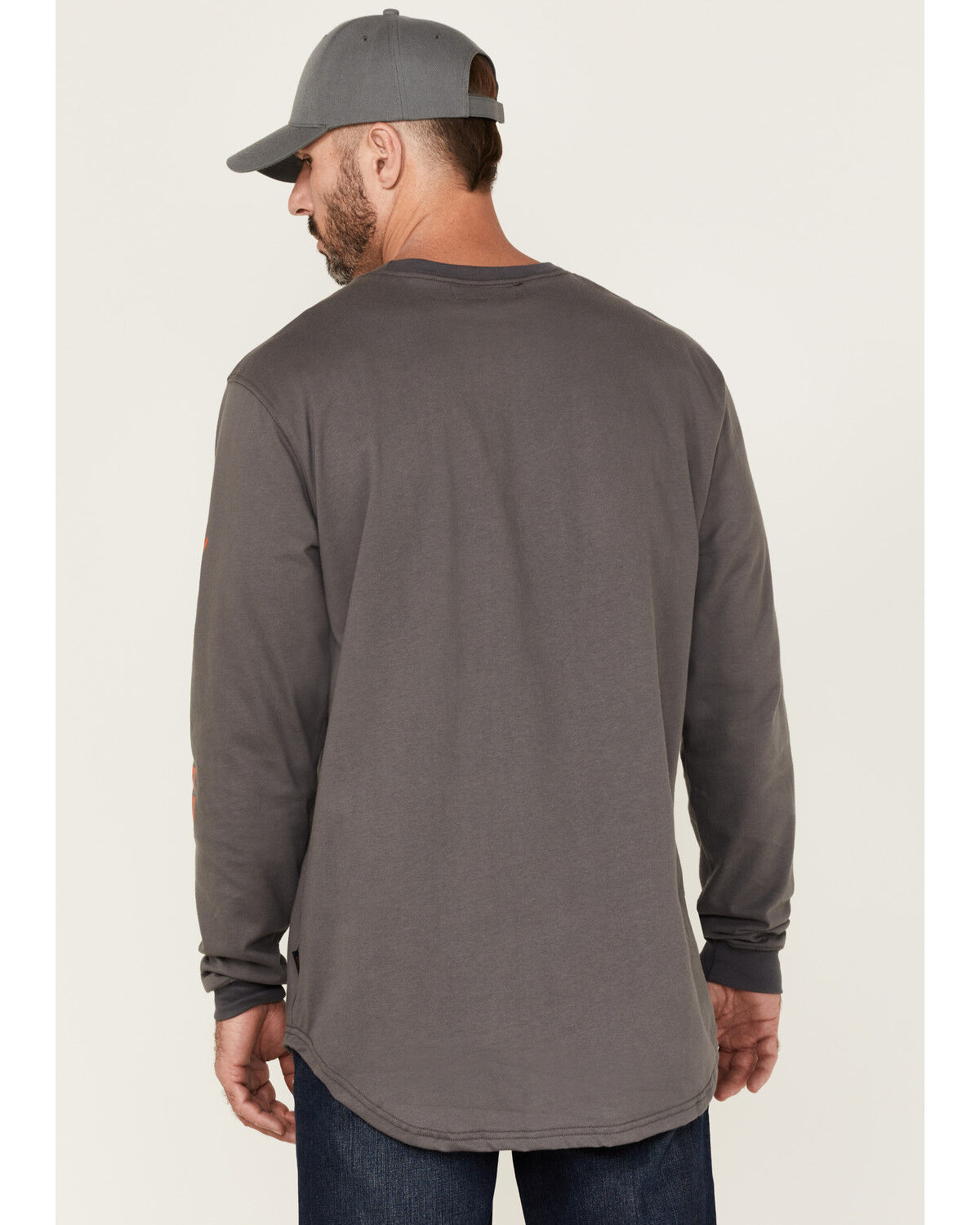 Image #4 - Hawx Men's FR Logo Long Sleeve Work T-Shirt, Charcoal, hi-res