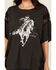 Image #3 - Originality Women's Cowboy Lace Short Sleeve Graphic Tee, Black, hi-res