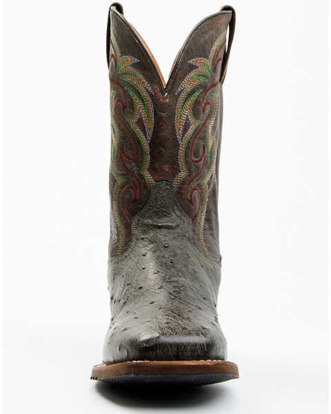 Image #4 - Dan Post Men's Hand Ostrich Quill Western Boots - Broad Square Toe, Grey, hi-res