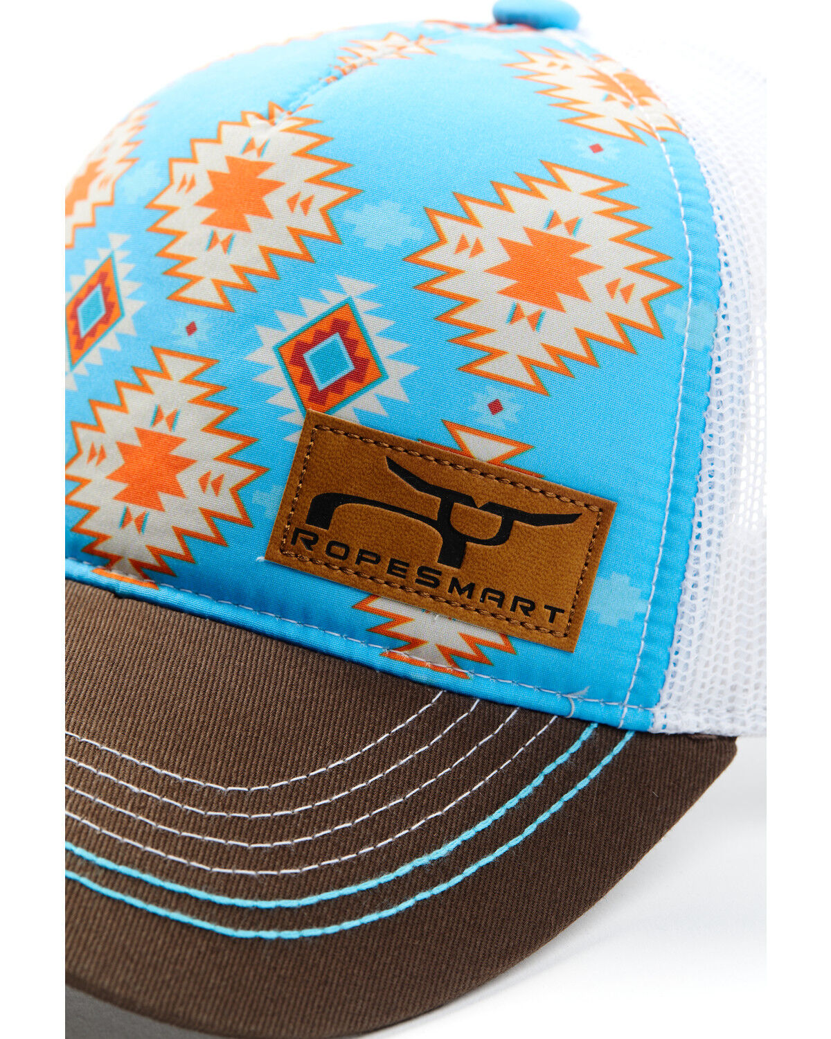 Image #2 - RopeSmart Women's LDS Turquoise Southwestern Print Mesh-Back Ball Cap, Turquoise, hi-res
