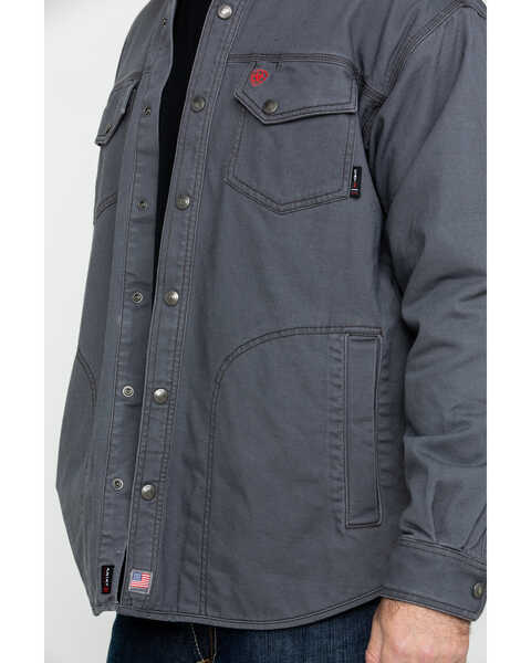 Image #4 - Ariat Men's FR Rig Shirt Work Jacket - Big , Grey, hi-res