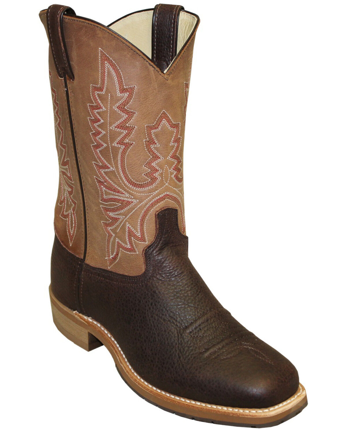 Image #1 - Abilene Men's Bison Two-Toned Western Boots - Square Toe, Brown, hi-res