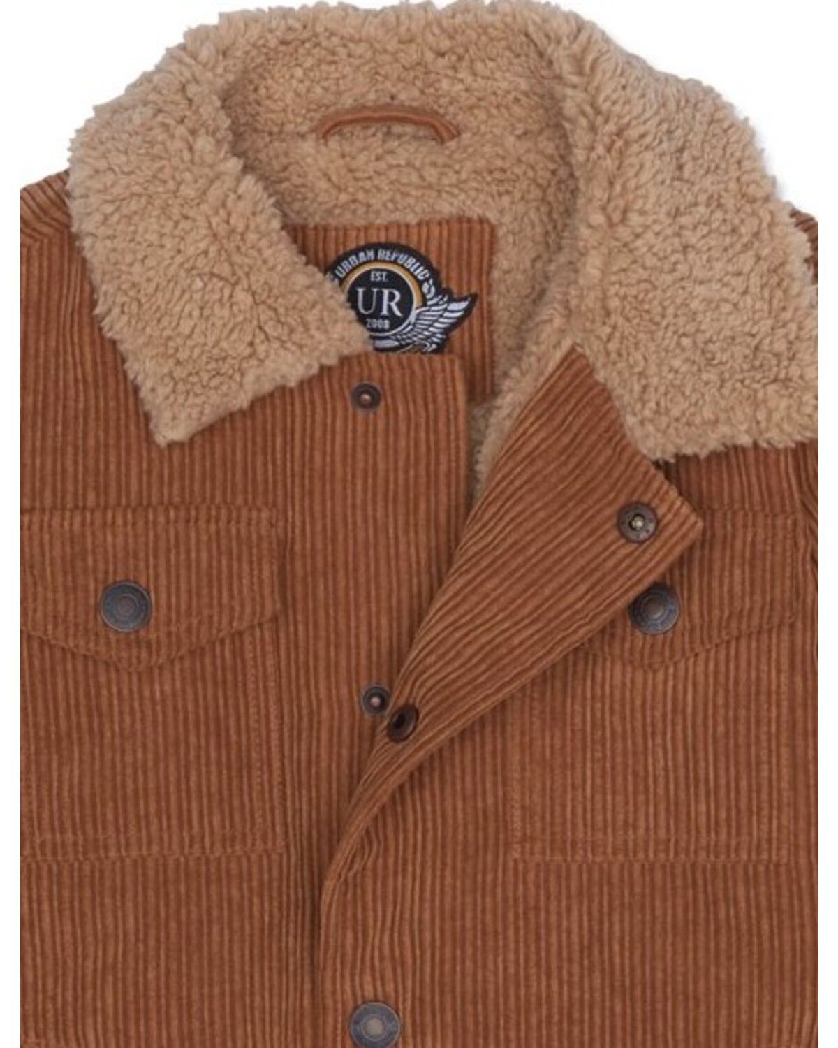 Image #2 - Urban Republic Infant Boys' Sherpa Lined Shirt Jacket, Tan, hi-res
