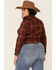 Rough Stock by Panhandle Women's Chamisa Ombre Plaid Long Sleeve Western Shirt - Plus, Burgundy, hi-res