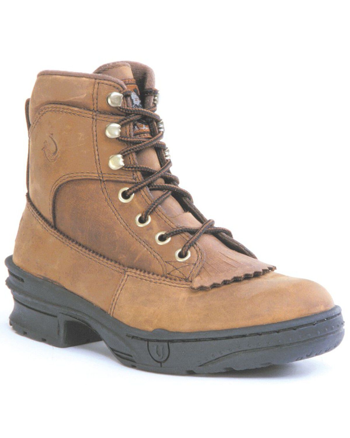 Roper Women's Crossrider Lace-Up HorseShoes - Round Toe, Brown, hi-res